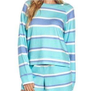 Wildfox crop stripe lounge sweatshirt size Large